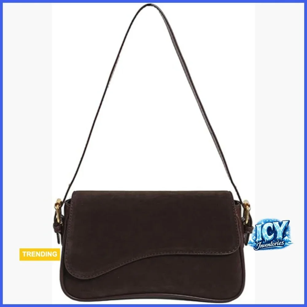 Suede Shoulder Bag with Removable Strap Hobo Handbag Tote